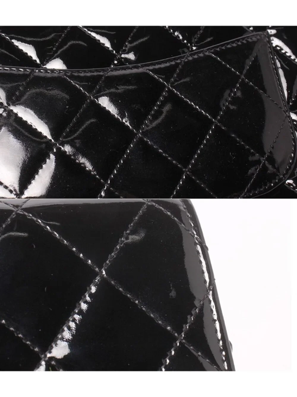 Chanel Chain Wallet Shoulder Bag Crossbody Single Flap Silver Quilted Enamel